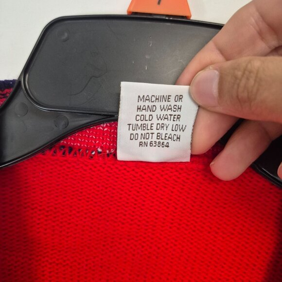 Vintage Hot Fudge Red Knit Cardigan With Plaid Scottie Dog & Bow Design Kids - Picture 3 of 7